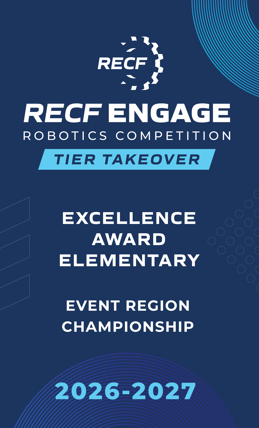 RECF ENGAGE - Robotics Competition Award Banners