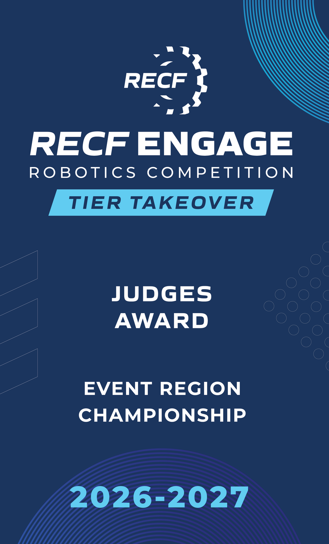 RECF ENGAGE - Robotics Competition Award Banners