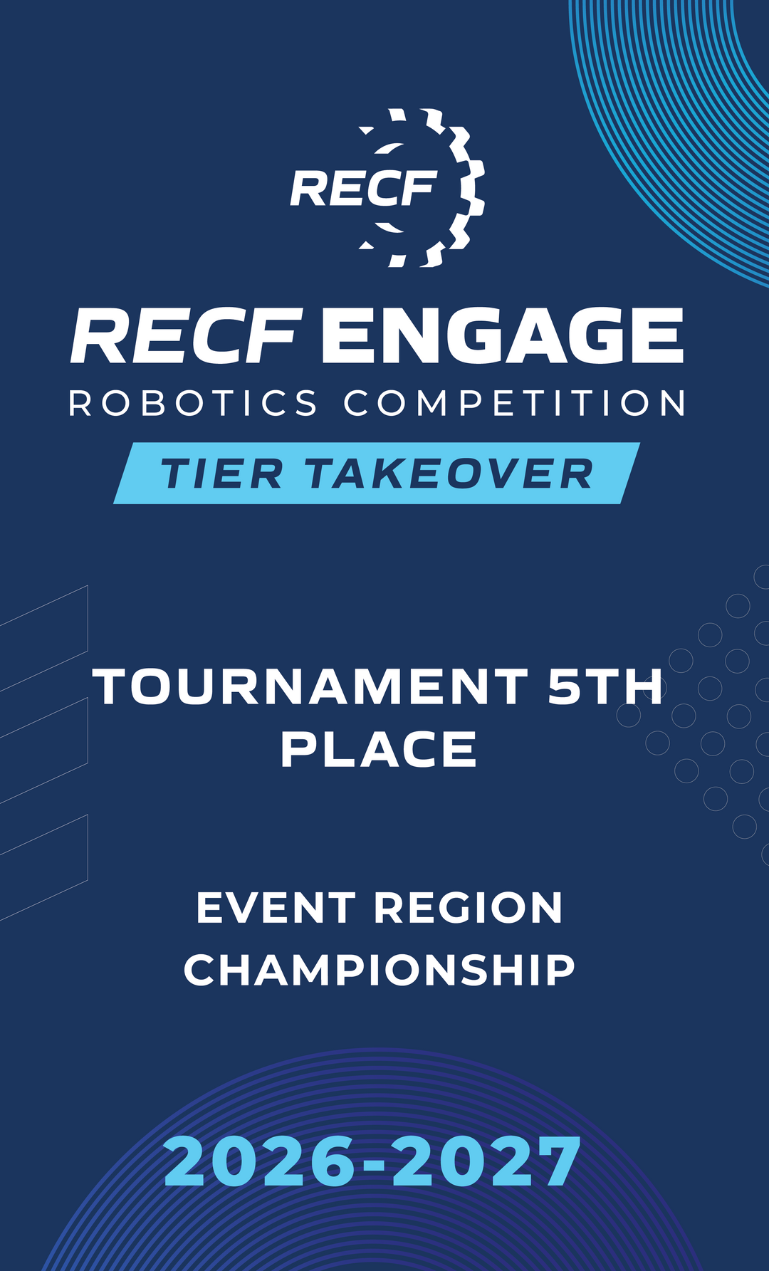 RECF ENGAGE - Robotics Competition Award Banners